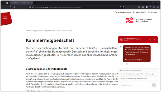 Screenshot des Webbots