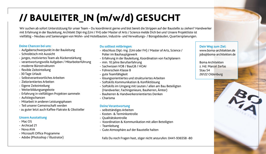 Bauleiter_in gesucht (m/w/d) Bauleiter_in gesucht (m/w/d)