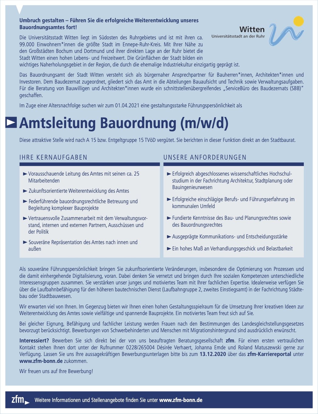 Amtsleitung Bauordnung (m/w/d) Amtsleitung Bauordnung (m/w/d)