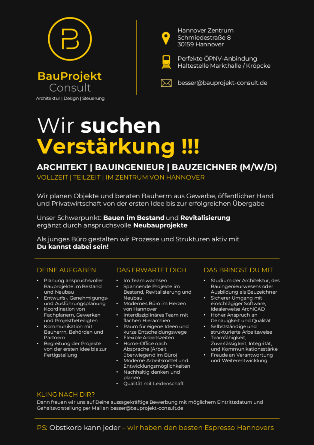 wir suchen Verstärkung!