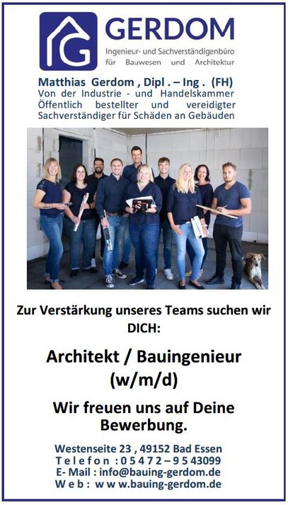 Architekt / Bauingenieur (w/m/d)