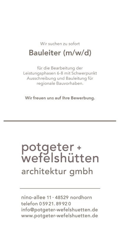 Bauleiter (m/w/d) für regionale Projekte gesucht