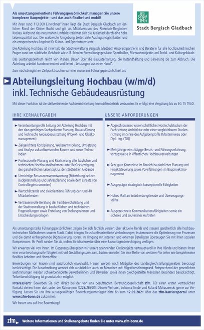 Abteilungsleitung Hochbau (w/m/d)